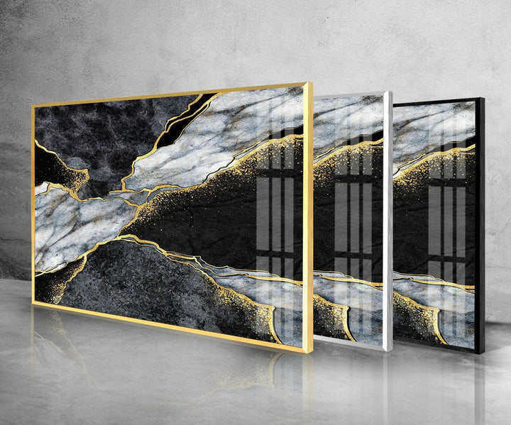 Black Gold Marble Wall Decor Tempered Glass Wall Art - MyPhotoStation