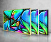 Vivid Stained Art Deco Glass Wall Art