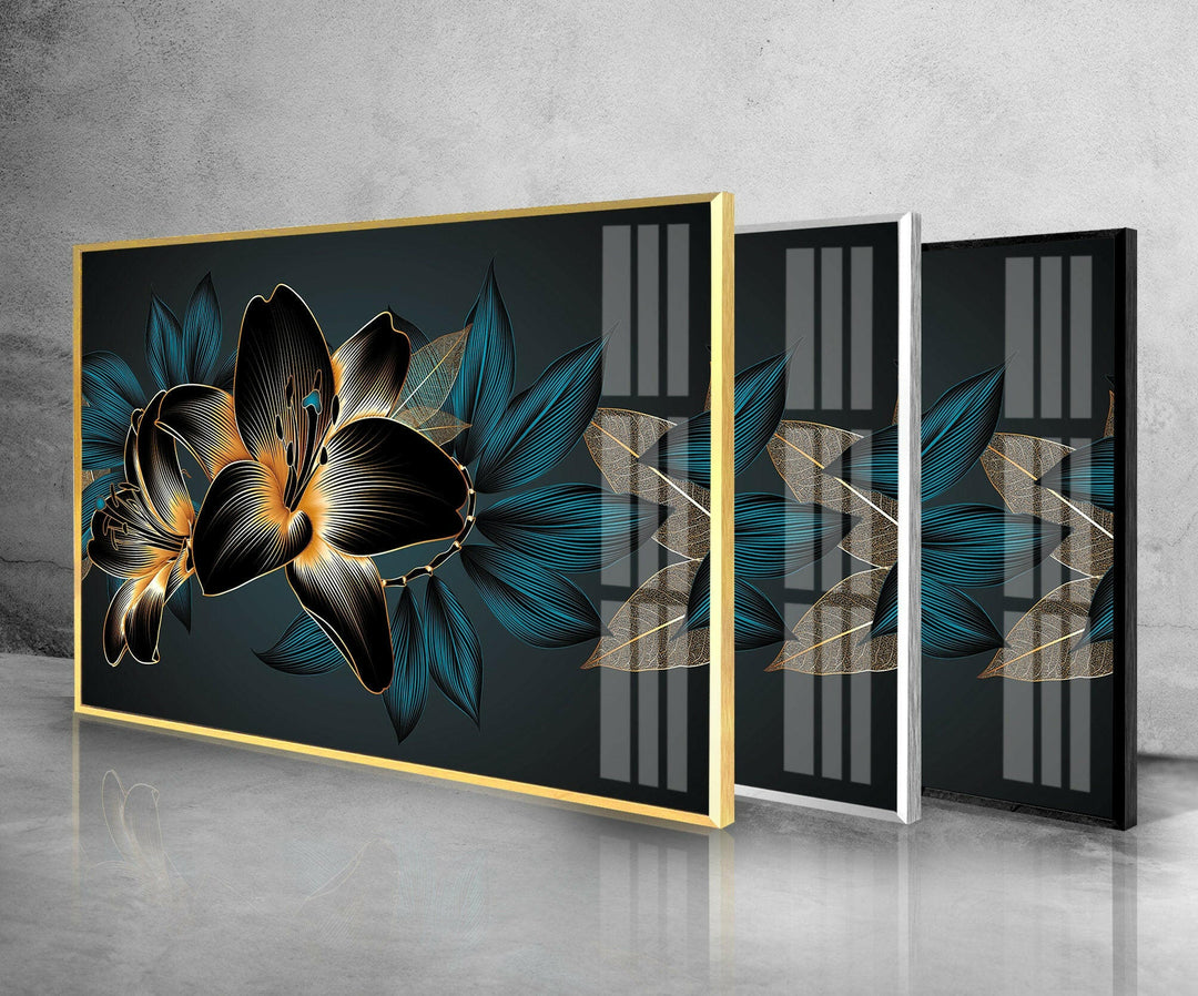 Vintage Luxury Floral Glass Wall Art, glass image printing, glass prints from photos