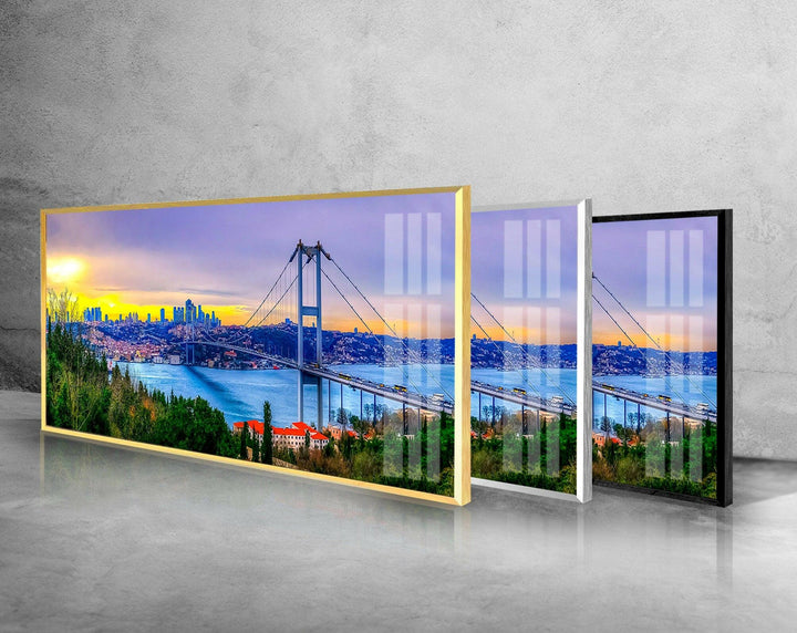 Istanbul Bridge Landscape Glass Wall Art, Glass Printing Wall Art, Print photos on glass