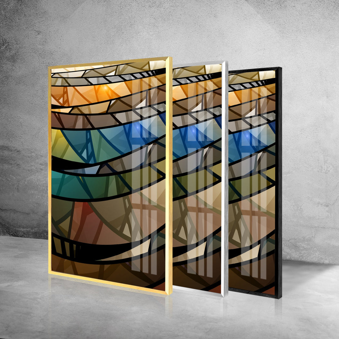 Colorful Stained Spiral Geometric Glass Wall Art, Glass Printing Wall Art, Print photos on glass