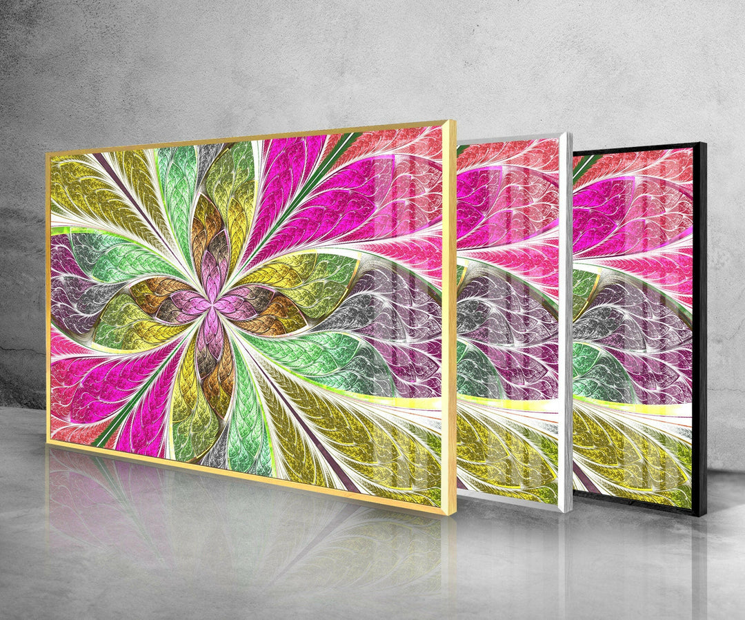 Colorful Fractal Glass Wall Art Glass Printing Wall Art, Print photos on glass