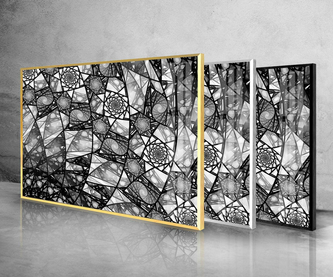 Silver Stained Abstract Glass Wall Art