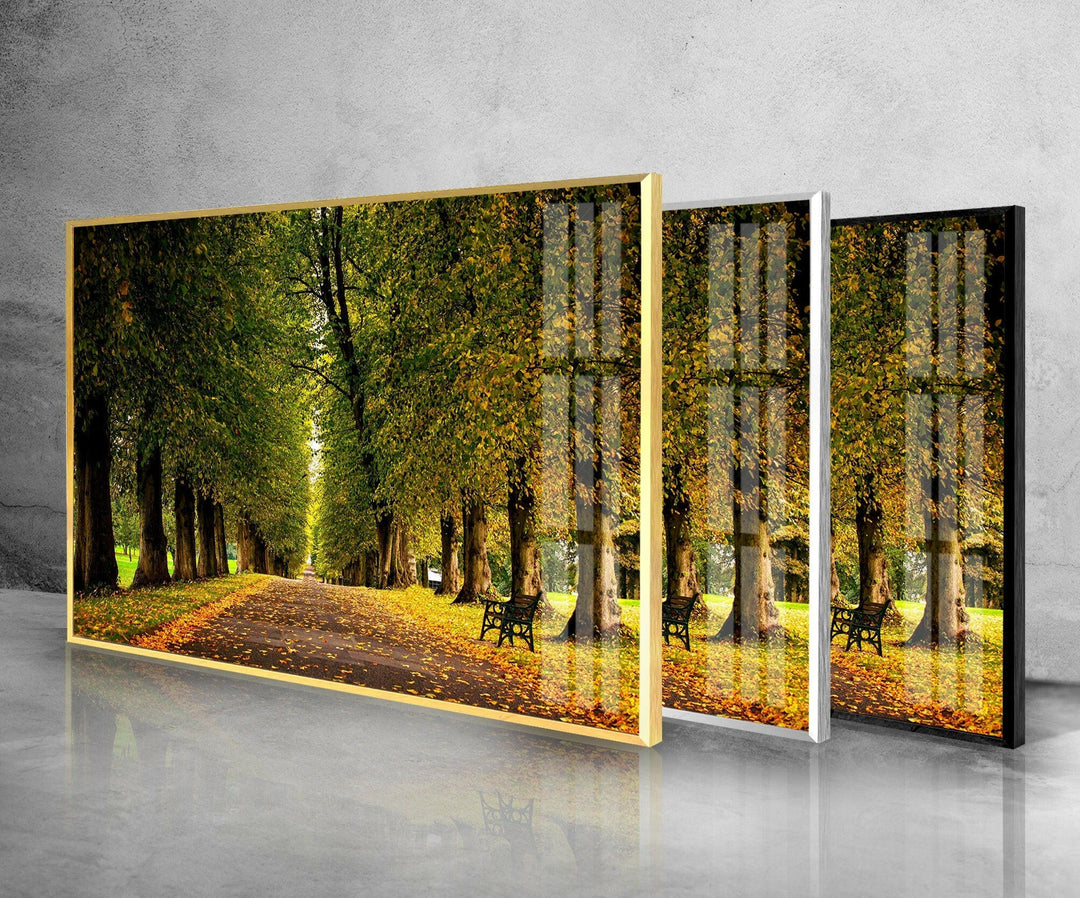 Nature Forest Glass Wall Art glass art painting, glass art for the Wall