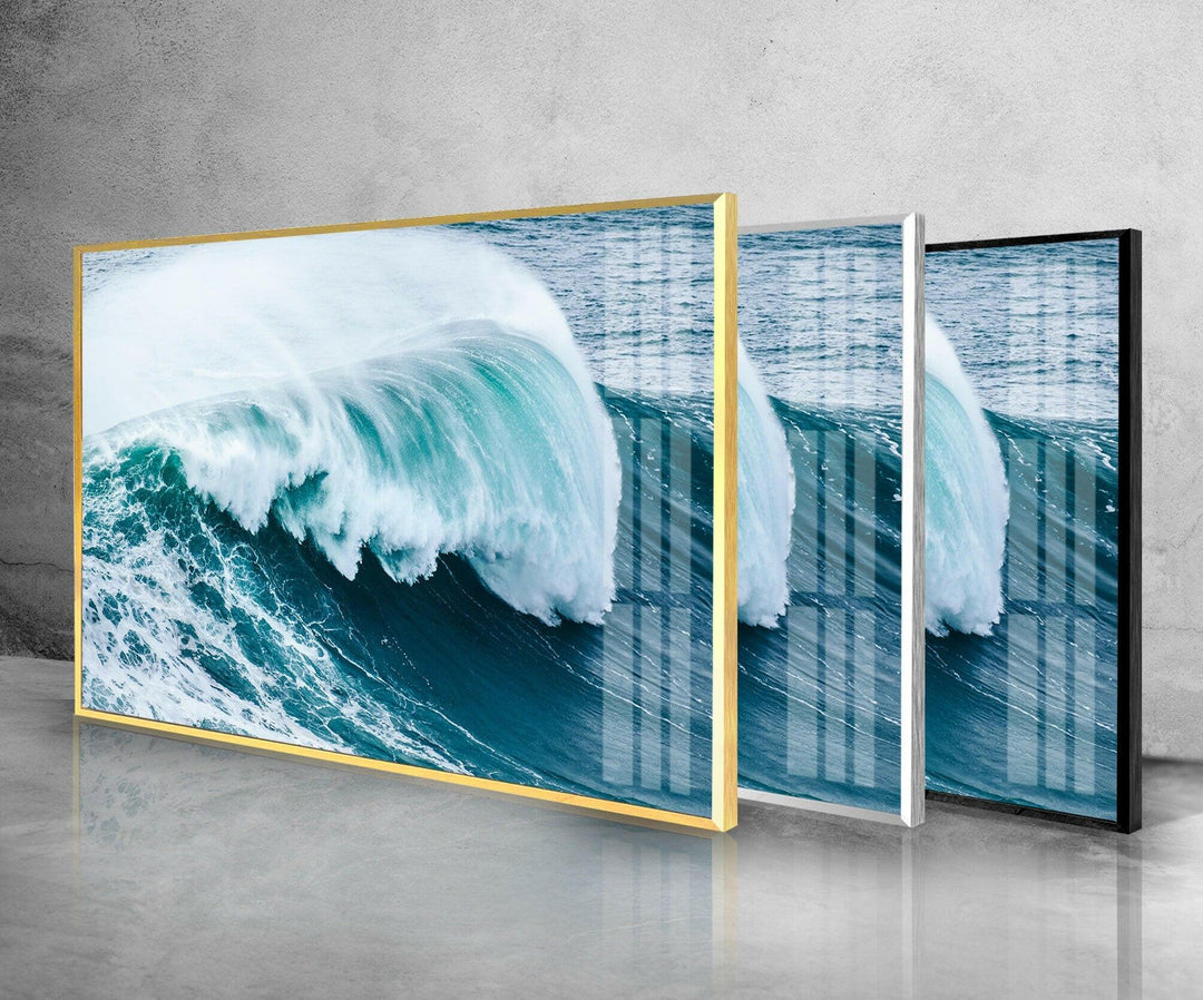 Ocean Waves Landscape Glass Wall Art custom glass photo prints, large glass prints