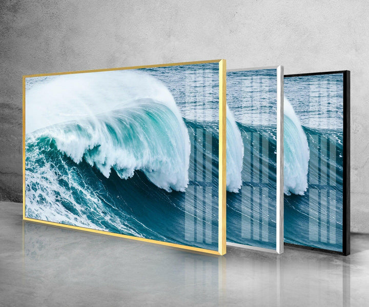 Ocean Waves Landscape Glass Wall Art custom glass photo prints, large glass prints