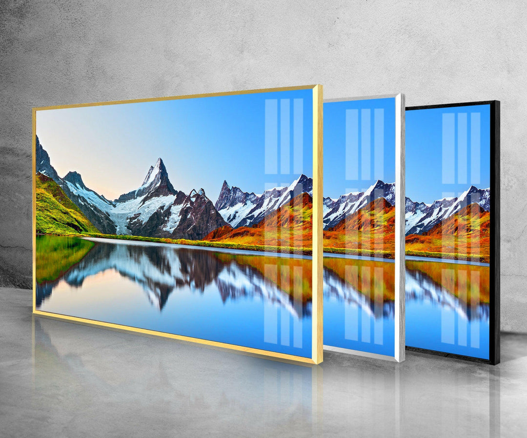 Sunrise Landscape on Mountain Glass Wall Art  glass image printing, glass prints from photos