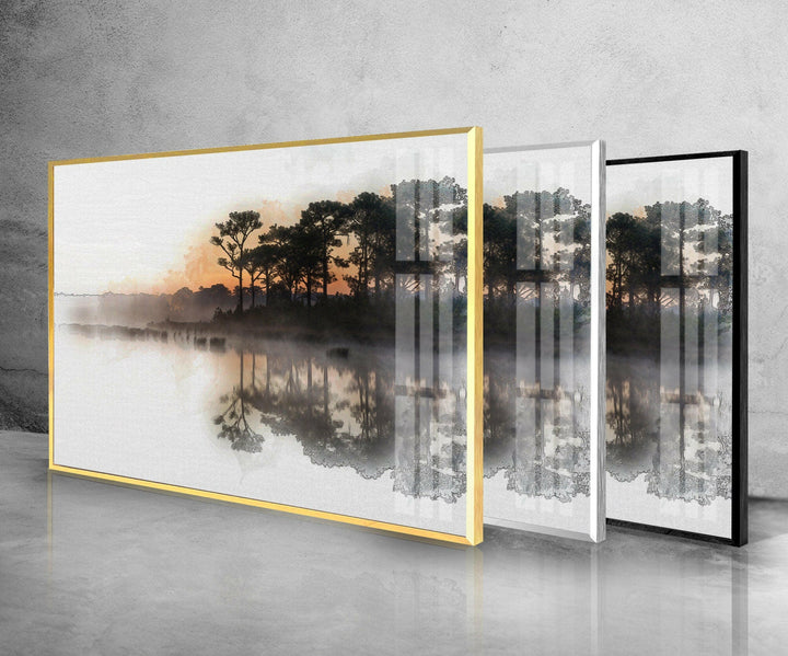 Sunrise Reflected In Lake Glass Wall Art glass photo prints, glass picture prints