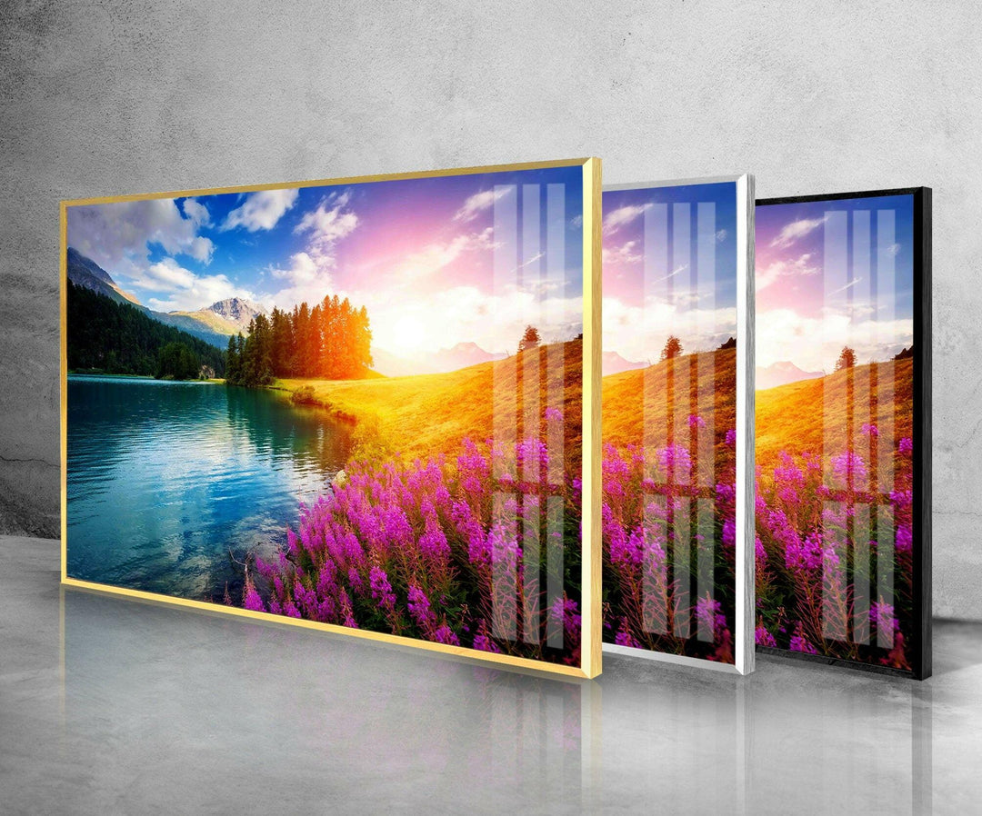 Nature & Colorful Flowers Glass Wall Art photo print on glass, prints on glass wall art