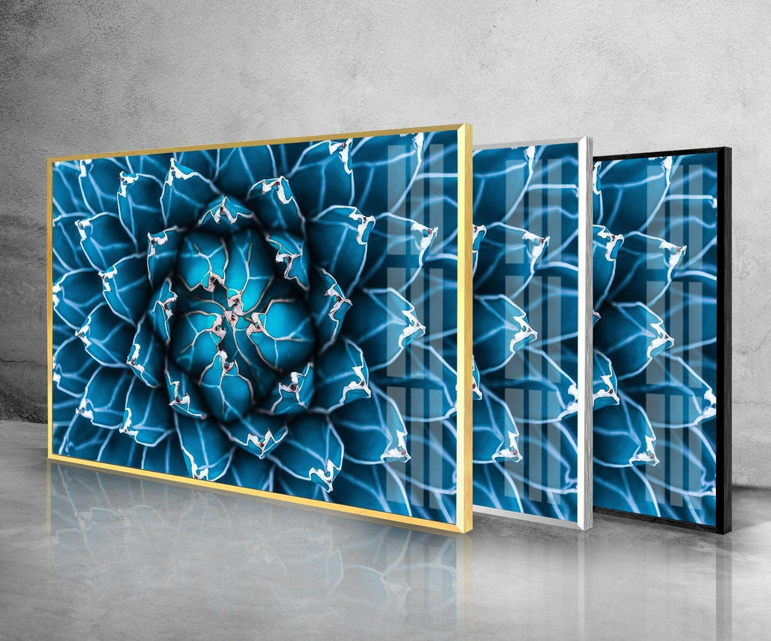 Blue Flower Tempered Glass Wall Art - MyPhotoStation