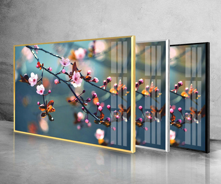 Sakura Cherry Blossom Glass Wall Art, custom glass pictures, glass art prints