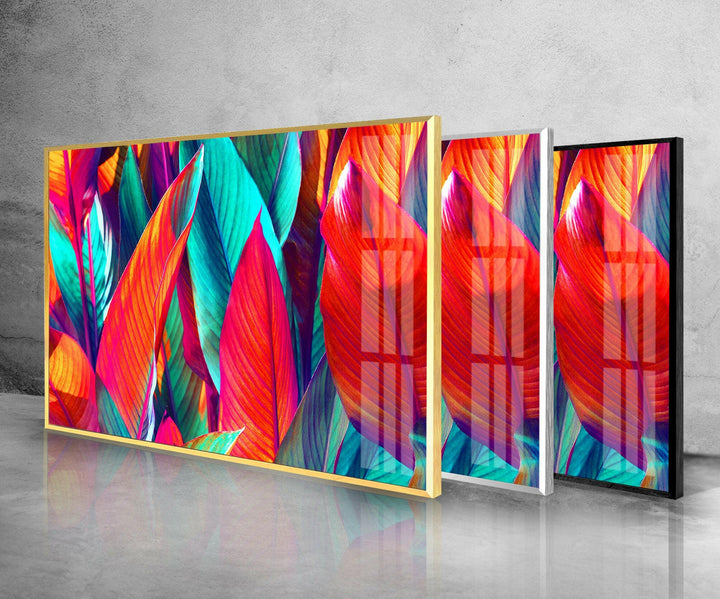 Colorful Leaf Abstract Glass Wall custom glass photo prints, large glass prints
Art 