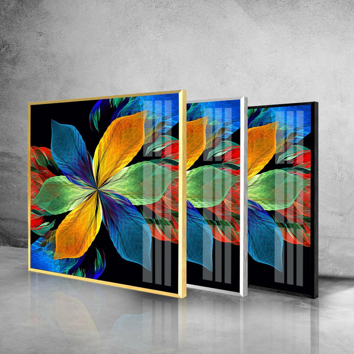 Colorful Flower Glass Wall Art, Glass Printing Wall Art, Print photos on glass