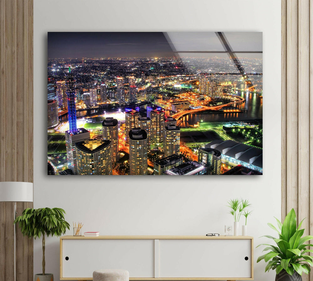 Yokohama Landscape Glass Wall Art custom glass photo prints, large glass prints