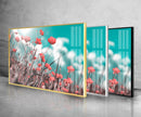 Poppy Flowers Tempered Glass Wall Art