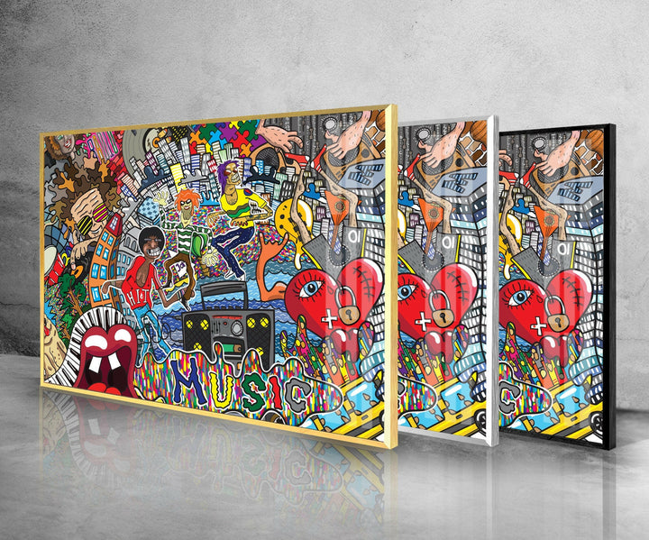 Graffiti Abstract Tempered Glass Wall Art - MyPhotoStation