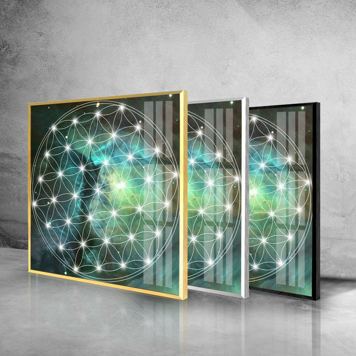 Flower Of Live Sacred Geometry Tempered Glass Wall Art - MyPhotoStation