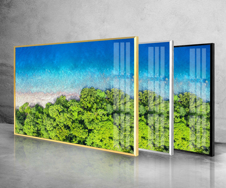 Tropical Island Nature Glass Wall Art