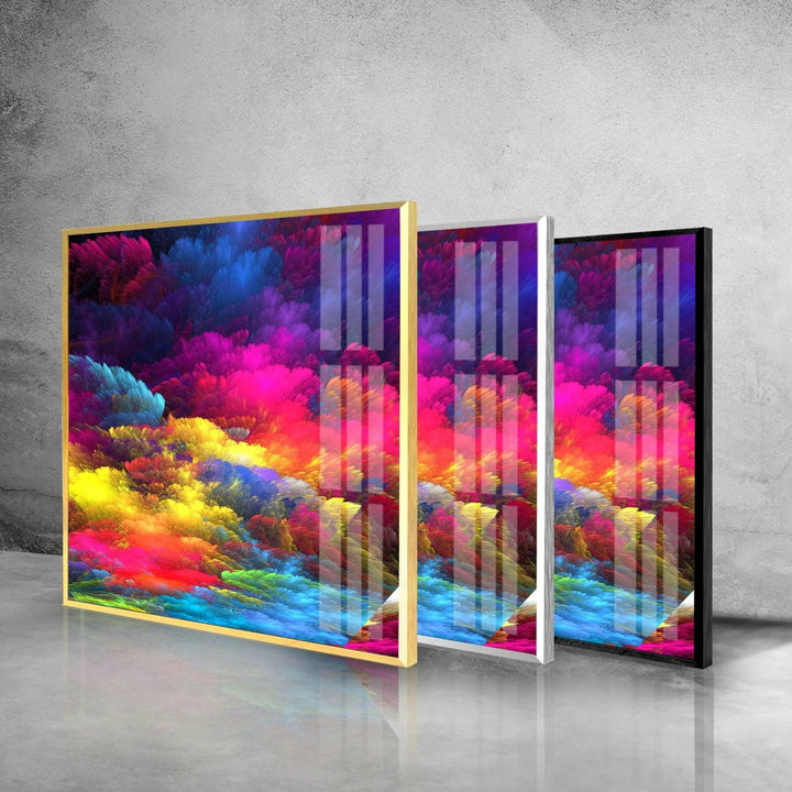 Colorful Clouds Abstract Glass Wall Art