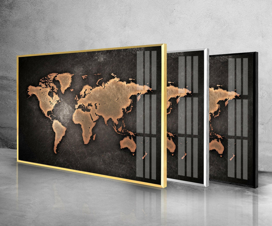 World Map Glass Wall Art, glass photo prints, glass picture prints