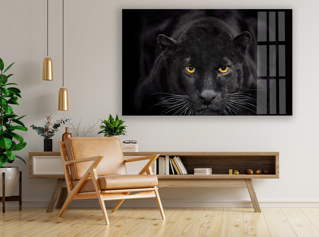 Black Panther Face Glass Wall Art stained glass wall art, stained glass wall decor