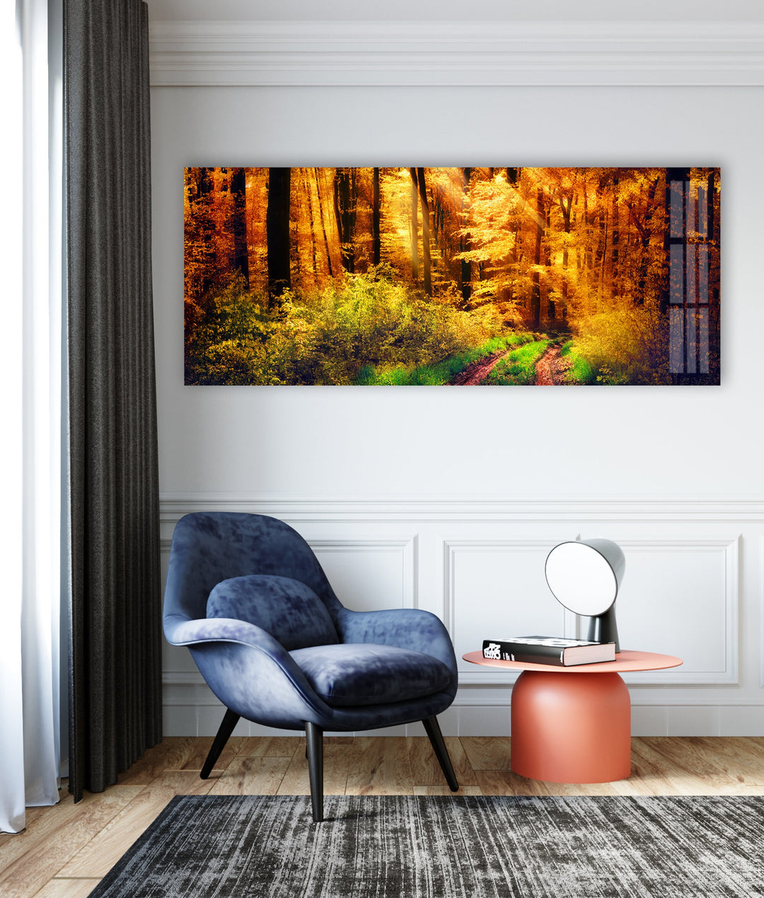 Sunny Autumn Landscape Glass Wall Art, Glass Printing Wall Art, Print photos on glass