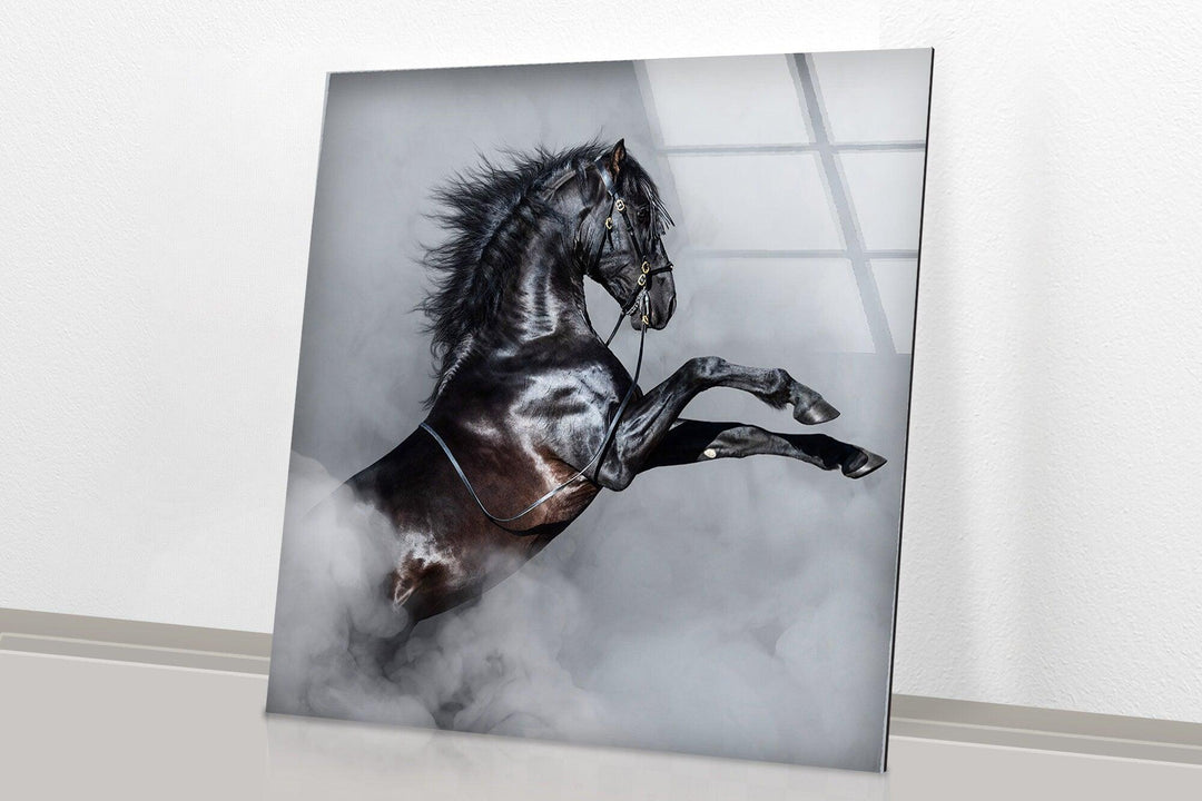 Imposing Horse Glass Wall Art print on glass, glass printed photos