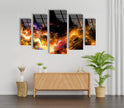 Yellow Nebula Clouds Abstract Glass Wall Art, Glass Printing Wall Art, Print photos on glass