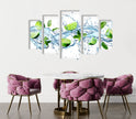 Set of 5 Citrus Kitchen Tempered Glass Wall Art