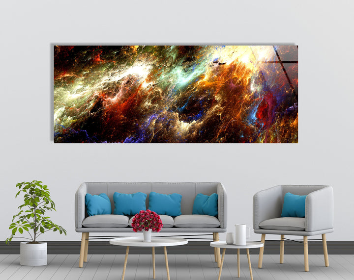 Colorful Nebula Cloud Galaxy Glass Wall Art, large glass photo prints, glass wall photos