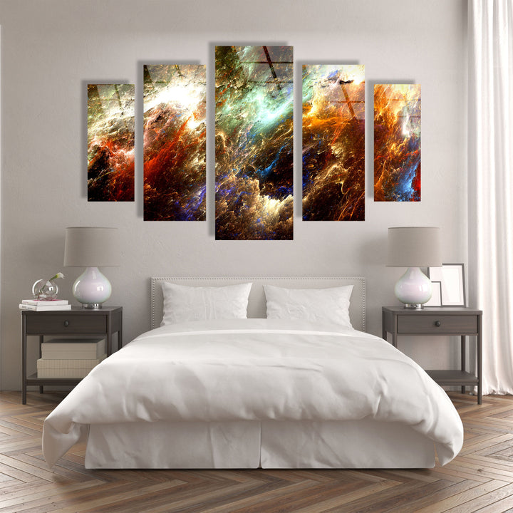 Colorful Nebula Cloud Galaxy Glass Wall Art, custom glass photo prints, large glass prints