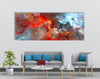 Red Cosmic Clouds Abstract Glass Wall Art, print picture on glass, Tempered Glass Wall Art