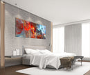 Red Abstract Tempered Glass Wall Art