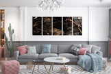 Black Marble Tempered Glass Wall Art
