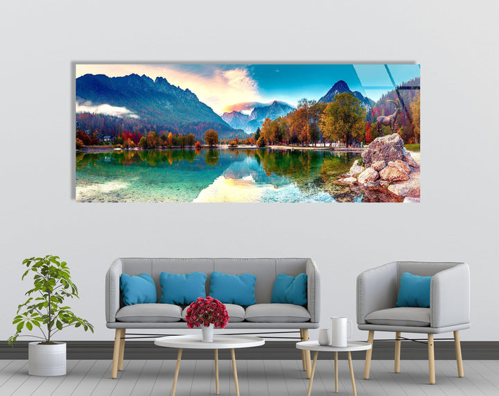 Mountains & Lake Jasna Glass Wall Art,  glass image printing, glass prints from photos