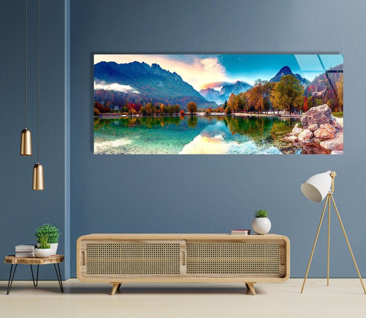 Mountains & Lake Jasna Glass Wall Art, Glass Printing Wall Art, Print photos on glass