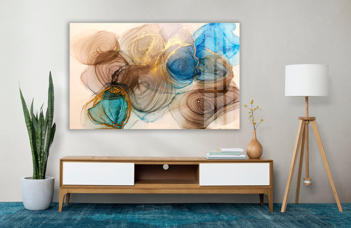 Colorful Oil Water Abstract Glass Wall Art, glass image printing, glass prints from photos