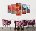 Red Cosmic Clouds Abstract Glass Wall Art, glass image printing, glass prints from photos