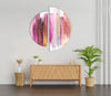 2 Piece Pink Abstract Tempered Glass Wall Art