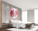 2 Piece Pink Abstract Tempered Glass Wall Art
