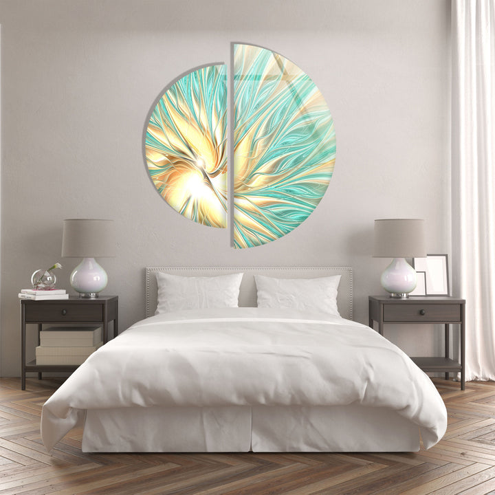 Circular Green White Abstract Glass Wall Art art glass wall art, glass wall art pictures
