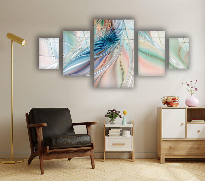 Pastel Colors Fractal Glass Wall Art, print picture on glass, Tempered Glass Wall Art