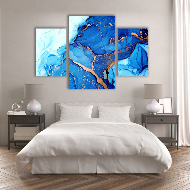 Blue Alcohol ink Marble Abstract Glass Wall Art, art glass wall art, glass wall art pictures