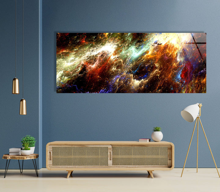 Colorful Nebula Cloud Galaxy Glass Wall Art, picture on glass wall art, photos printed on glass