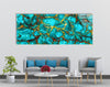 Set of 5 Blue Abstract Tempered Glass Wall Art