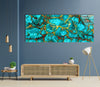 Set of 5 Blue Abstract Tempered Glass Wall Art