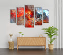 Red Cosmic Clouds Abstract Glass Wall Art, large glass photo prints, glass wall photos