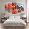 Red Cosmic Clouds Abstract Glass Wall Art, glass pictures for Wall, glass prints wall art