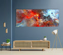 Red Abstract Tempered Glass Wall Art