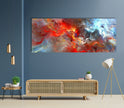 Red Cosmic Clouds Abstract Glass Wall Art, custom glass photo prints, large glass prints